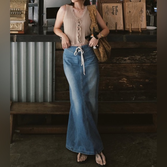 Maison Marguerite Dresses & Skirts - Maison Marguerite denim maxi skirt, medium wash, size M